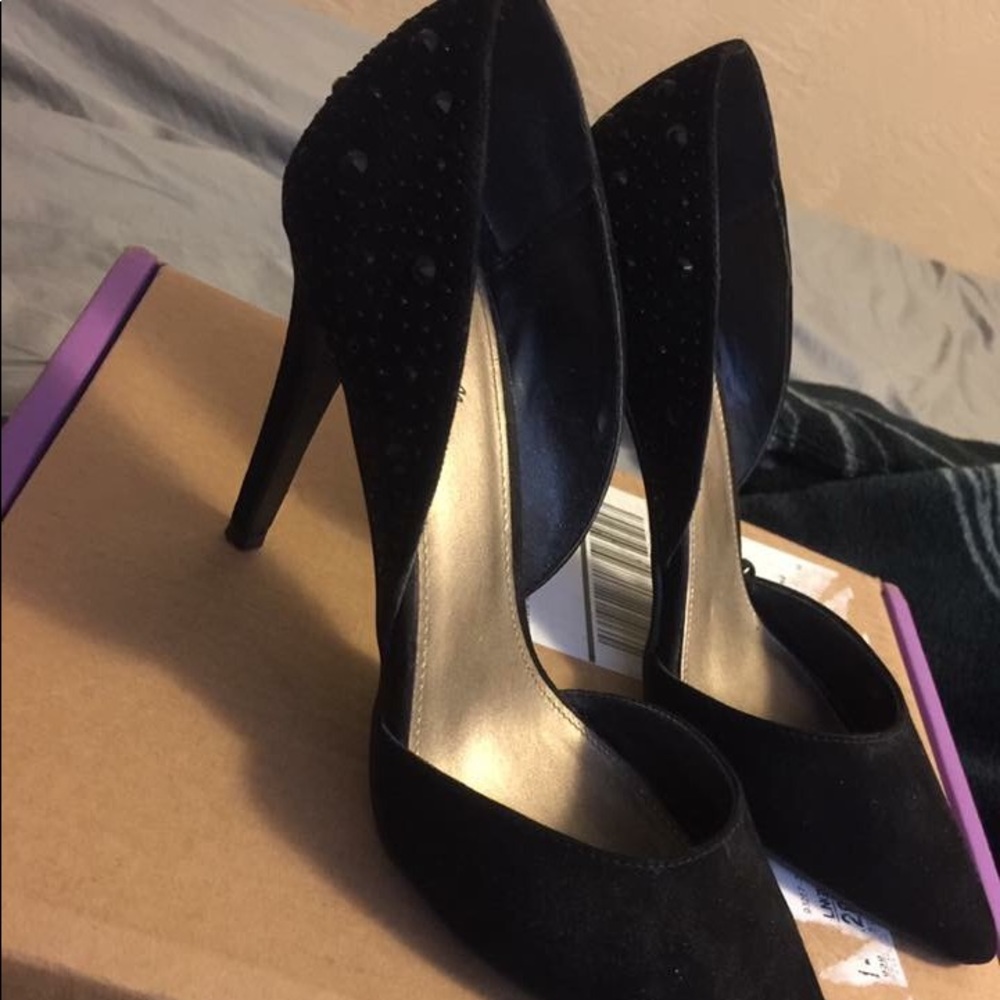 Black studded heels